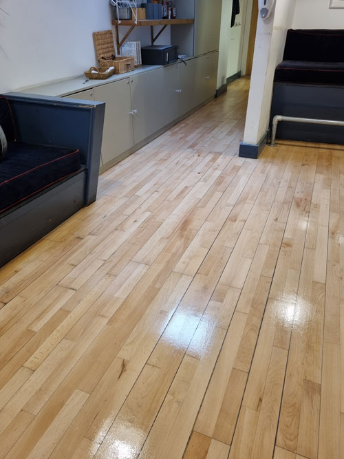Blackpool restaurant Maple floor sanded & sealed - after